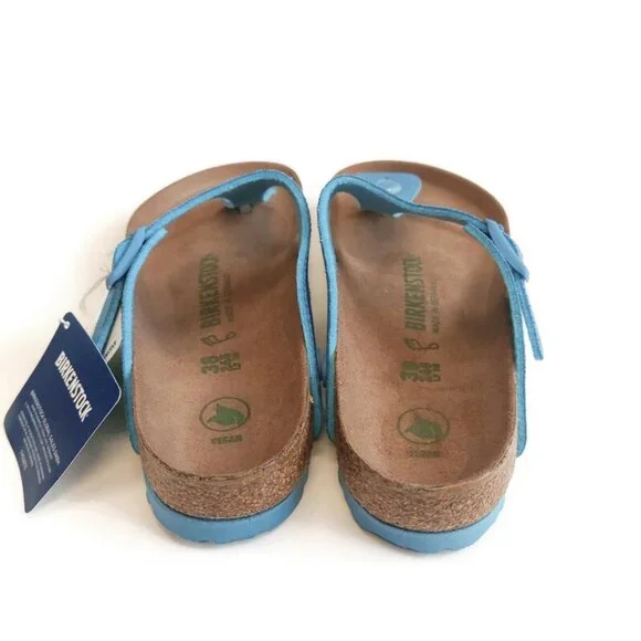 Birkenstock Womens Size 7 Gizeh Canvas Vegan Sandals EU 38 Sky Blue Regular Fit - Picture 7 of 11